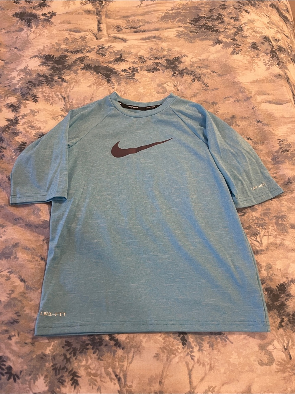 Nike Boys Light Blue Dri-FIT Swim Rashguard